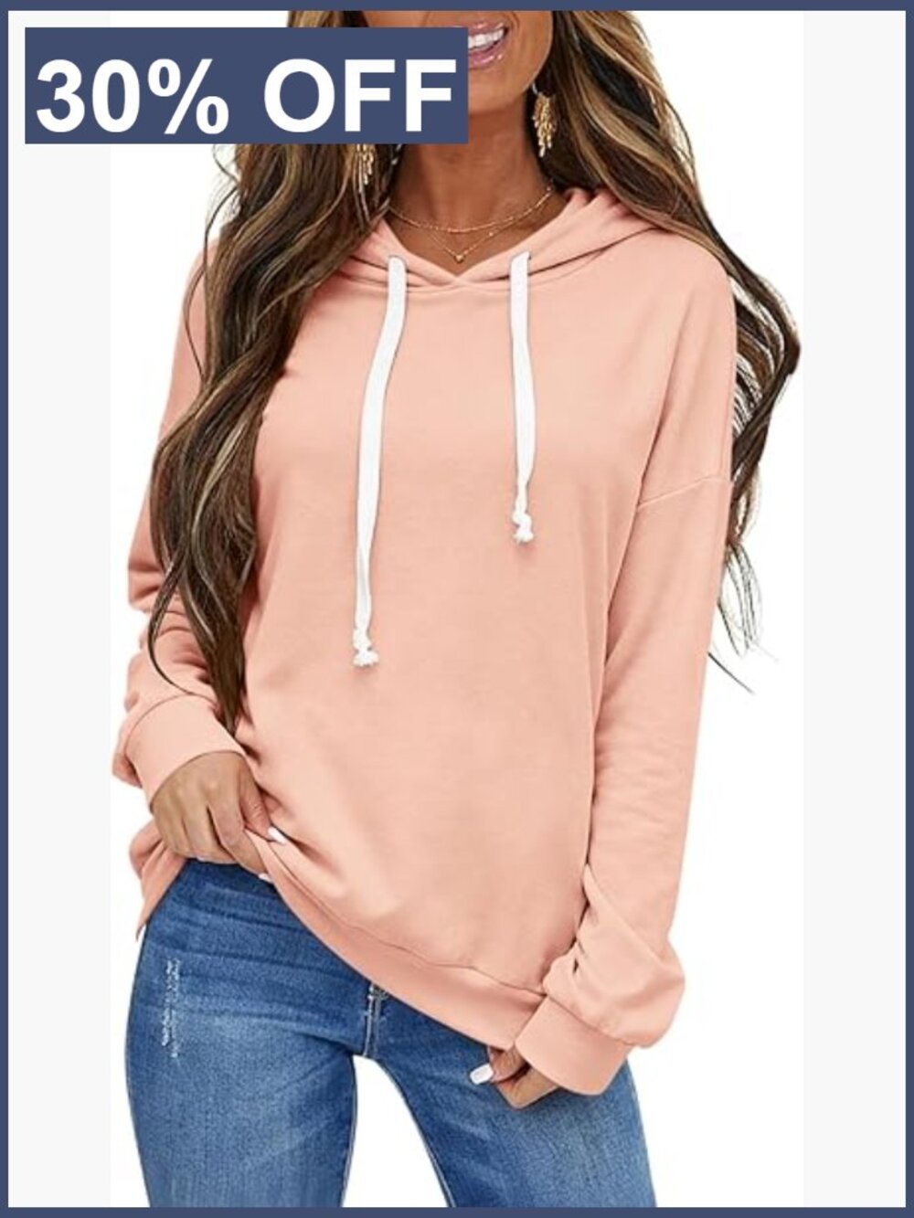 Casual Lightweight Hoodie Drawstring Long Sleeve Sweatshirt Loose Pullover Top
